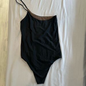 Acacia Black One-Shoulder Swimsuit EUC